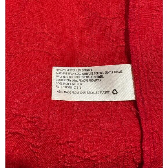 AVA & VIV Red Tiered Long Maxi Dress | Short Sleeve Shimmery Party Holiday | 1X - Picture 9 of 10